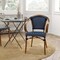 Merrick Lane Sacha Stacking Thonet Bistro Style Chair with Arms, PE Rattan Seat, and Bamboo Finished Metal Frame for Indoor/Outdoor Use